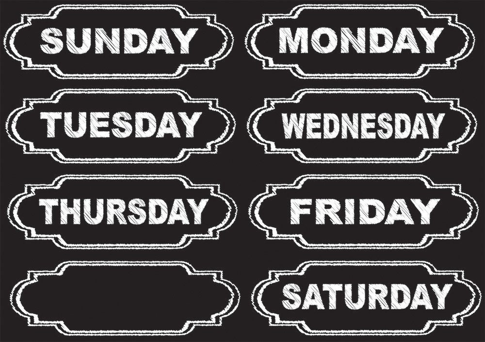 Large Die-Cut Magnetic Chalkboard Days Of Week