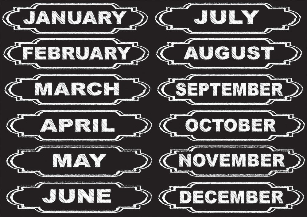 Large Die-Cut Magnetic Chalkboard Calendar Months