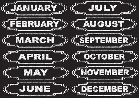 Large Die-Cut Magnetic Chalkboard Calendar Months