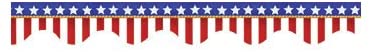 American Flags Electoral Scalloped Classroom Border