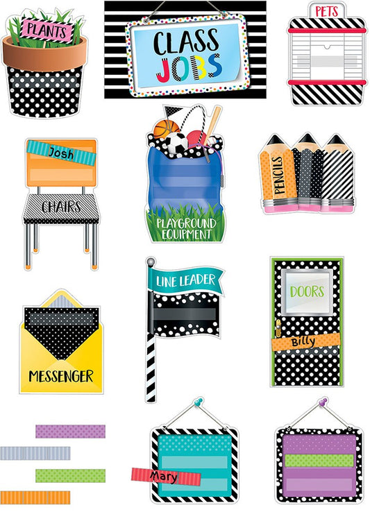 Bold & Bright Class Jobs Mini Bulletin Board