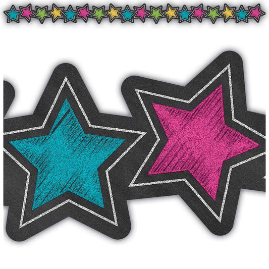 Chalkboard Brights Stars Die-Cut Border