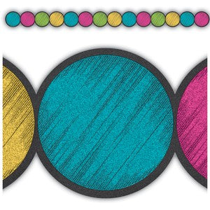 Chalkboard Brights Circles Die-Cut Border