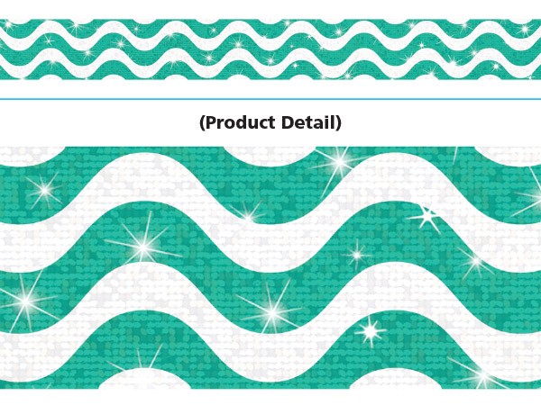 Wavy Teal Sparkle Bolder Border