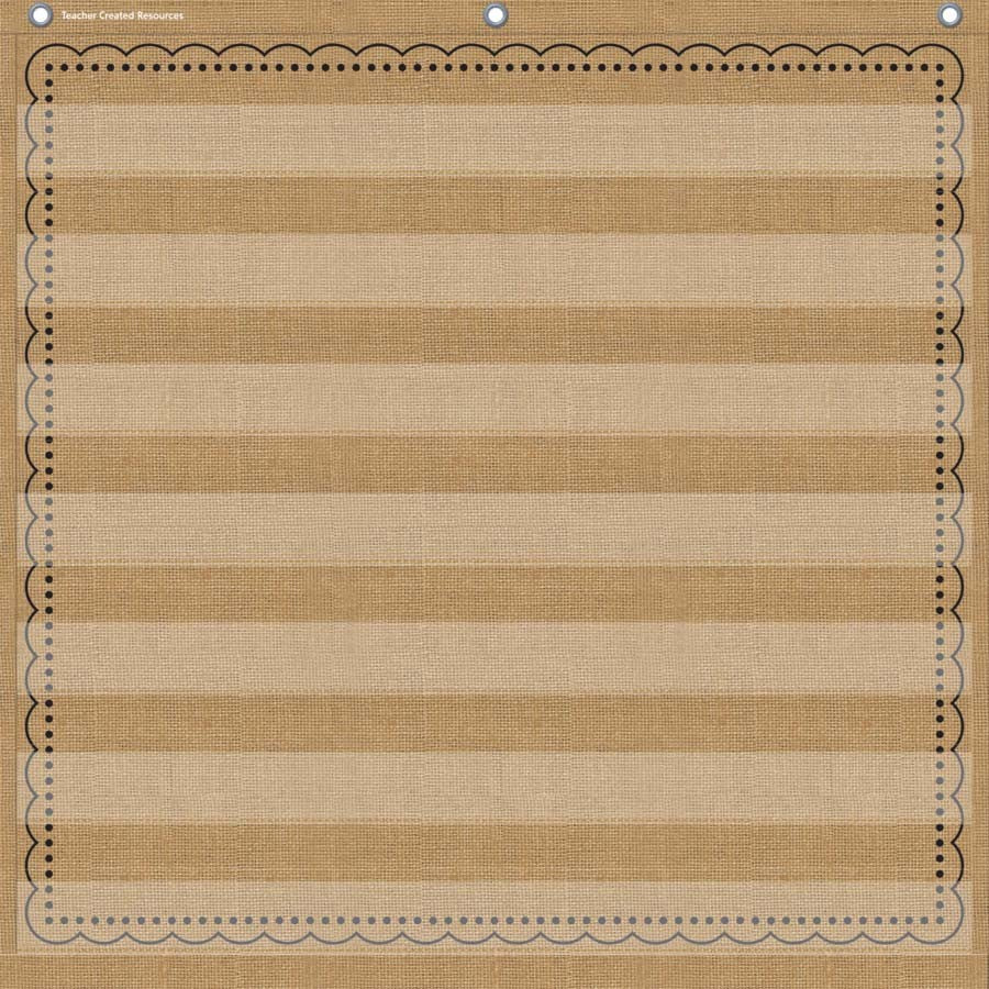 7-Pocket Pocket Chart, Burlap, 28" x 28"