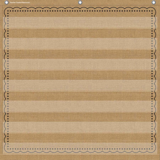 7-Pocket Pocket Chart, Burlap, 28" x 28"