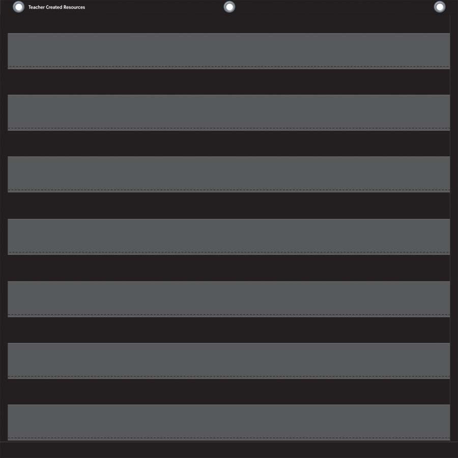7-Pocket Pocket Chart, Black