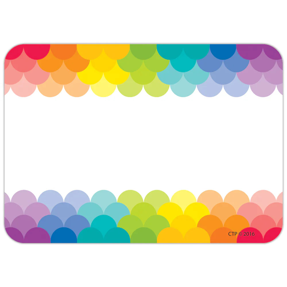 Painted Palette Rainbow Scallops Labels