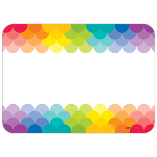 Painted Palette Rainbow Scallops Labels