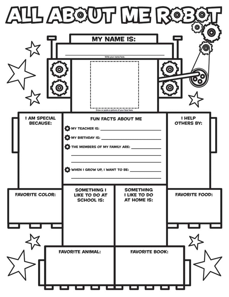 Graphic Organizer Posters: All-About-Me Robot