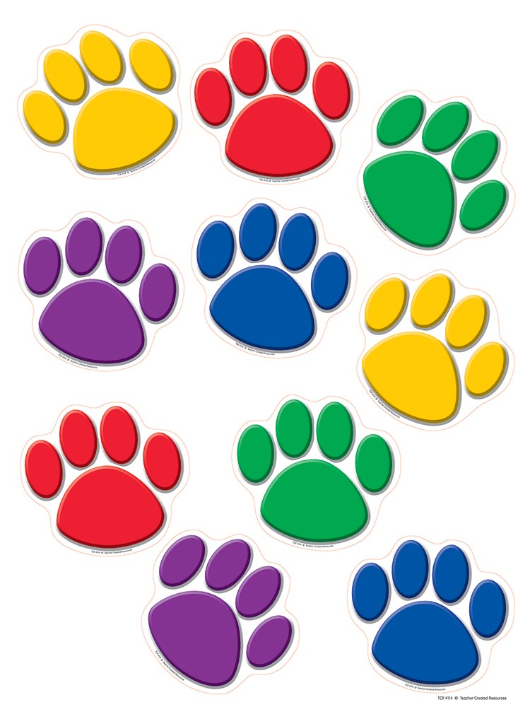 Colorful Paw Prints Accents