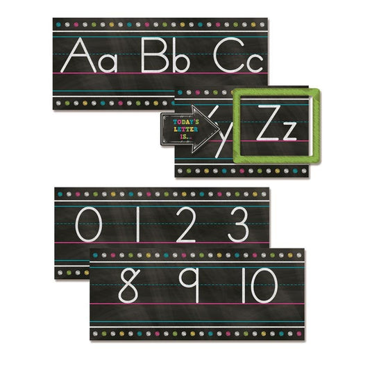 Chalkboard Brights Alphabet Line Bulletin Board Set