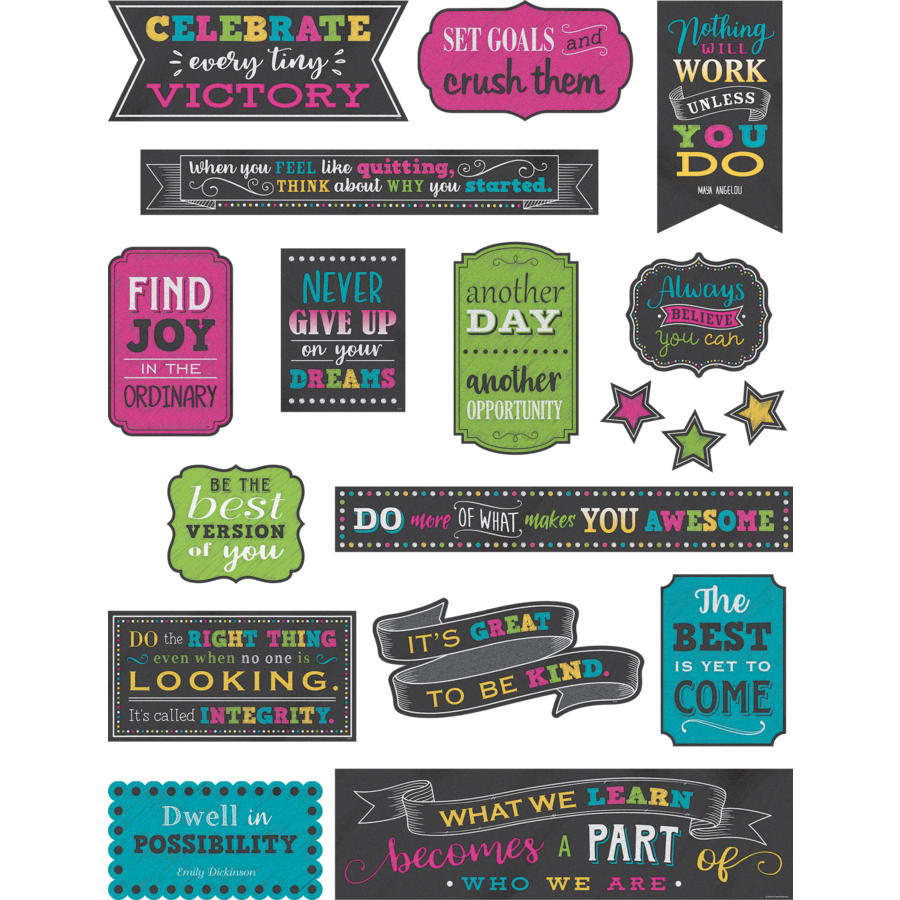 Chalkboard Brights Positive Sayings Mini Bulletin Board