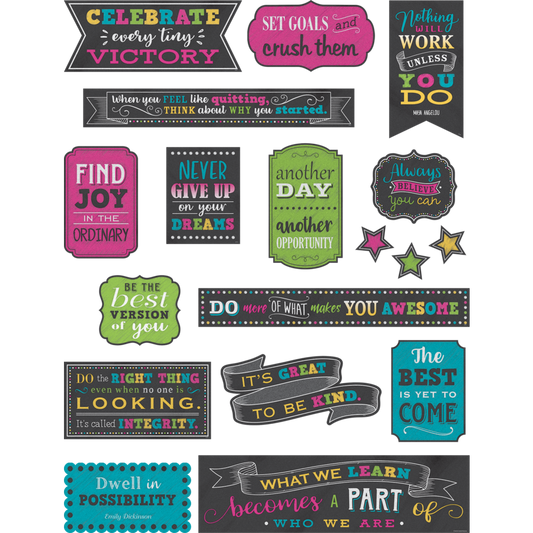 Chalkboard Brights Positive Sayings Mini Bulletin Board