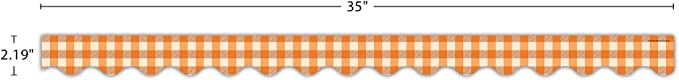 Orange Gingham Scalloped Border Trim