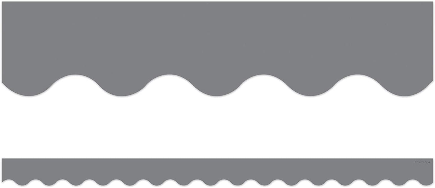 Gray Scalloped Border Trim