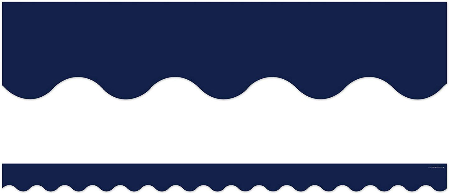 Navy Scalloped Border Trim