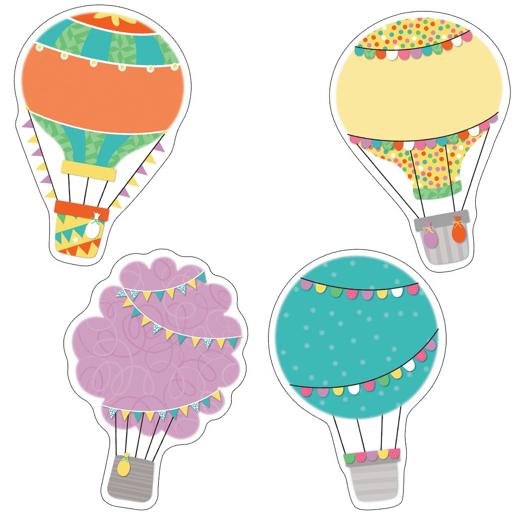 Up and Away Hot Air Balloons Cut-Outs, Pack of 36