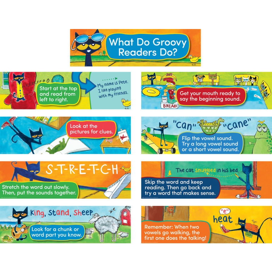 Pete the Cat Reading Strategies Mini Bulletin Board