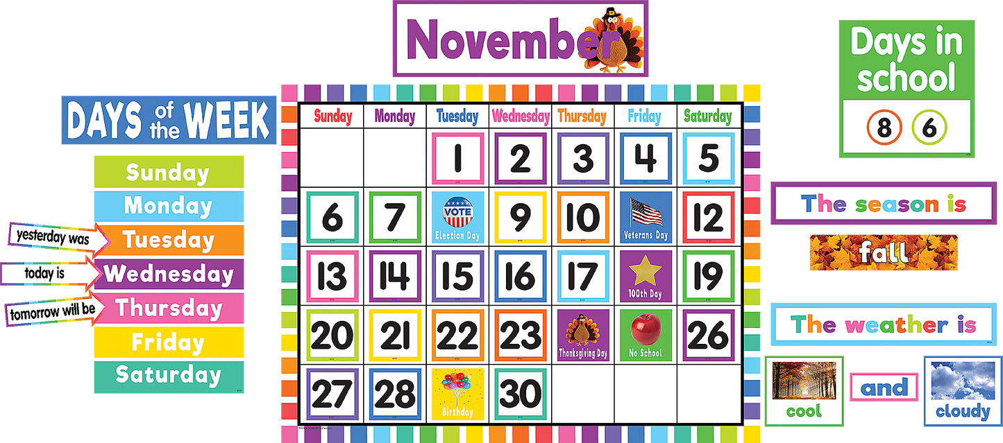 Colorful Calendar Bulletin Board