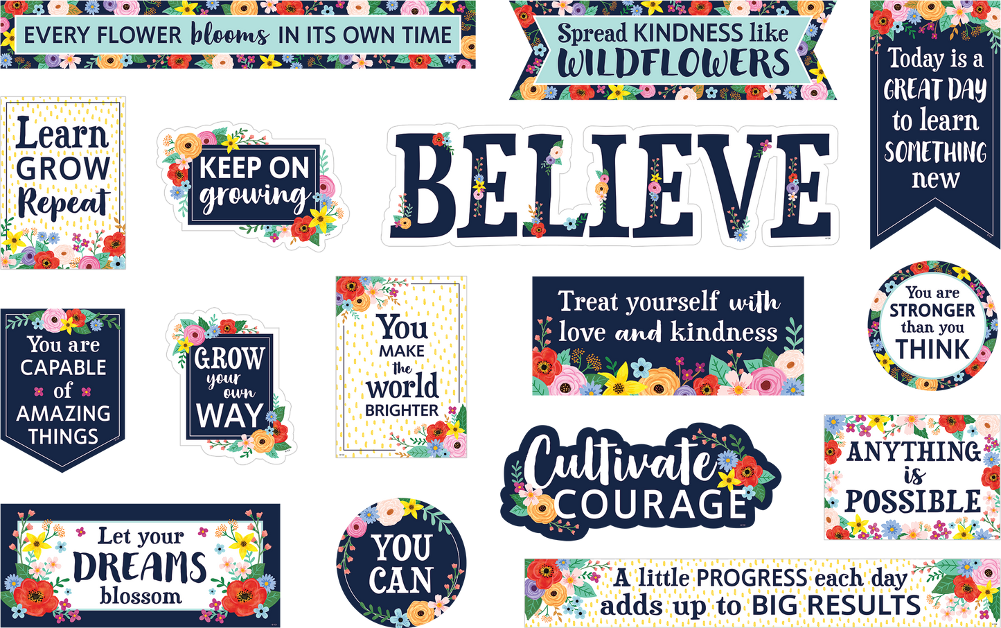 Wildflowers Mini Bulletin Board Set