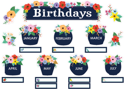 Wildflowers Birthdays Mini Bulletin Board Set