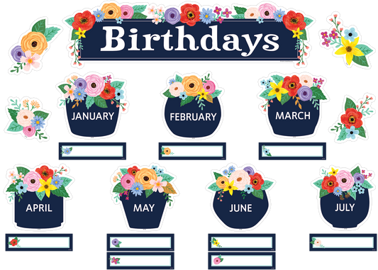 Wildflowers Birthdays Mini Bulletin Board Set