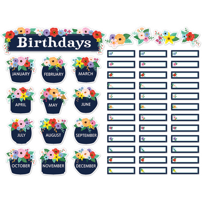 Wildflowers Birthdays Mini Bulletin Board Set