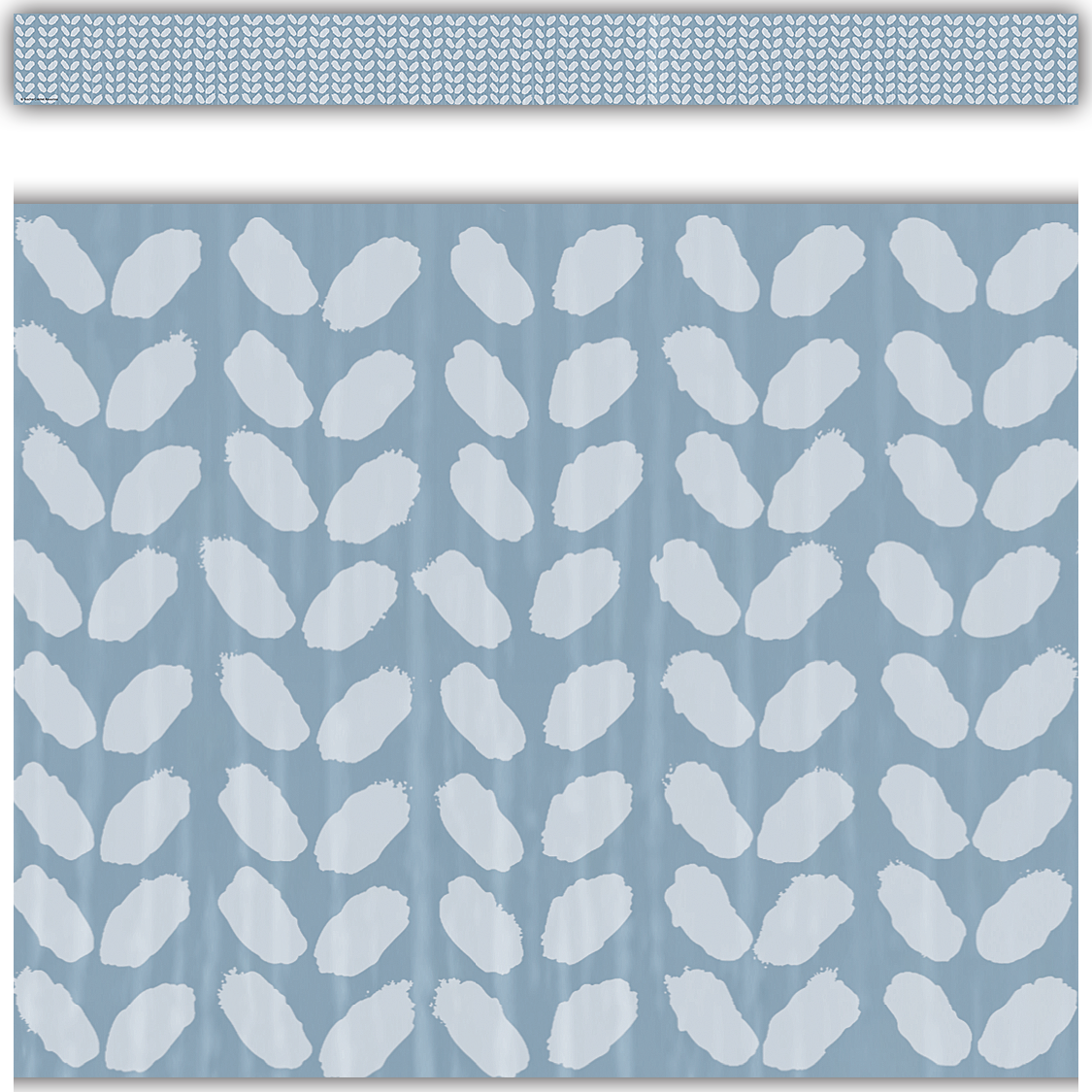 Classroom Cottage Blue Petals Straight Border Trim