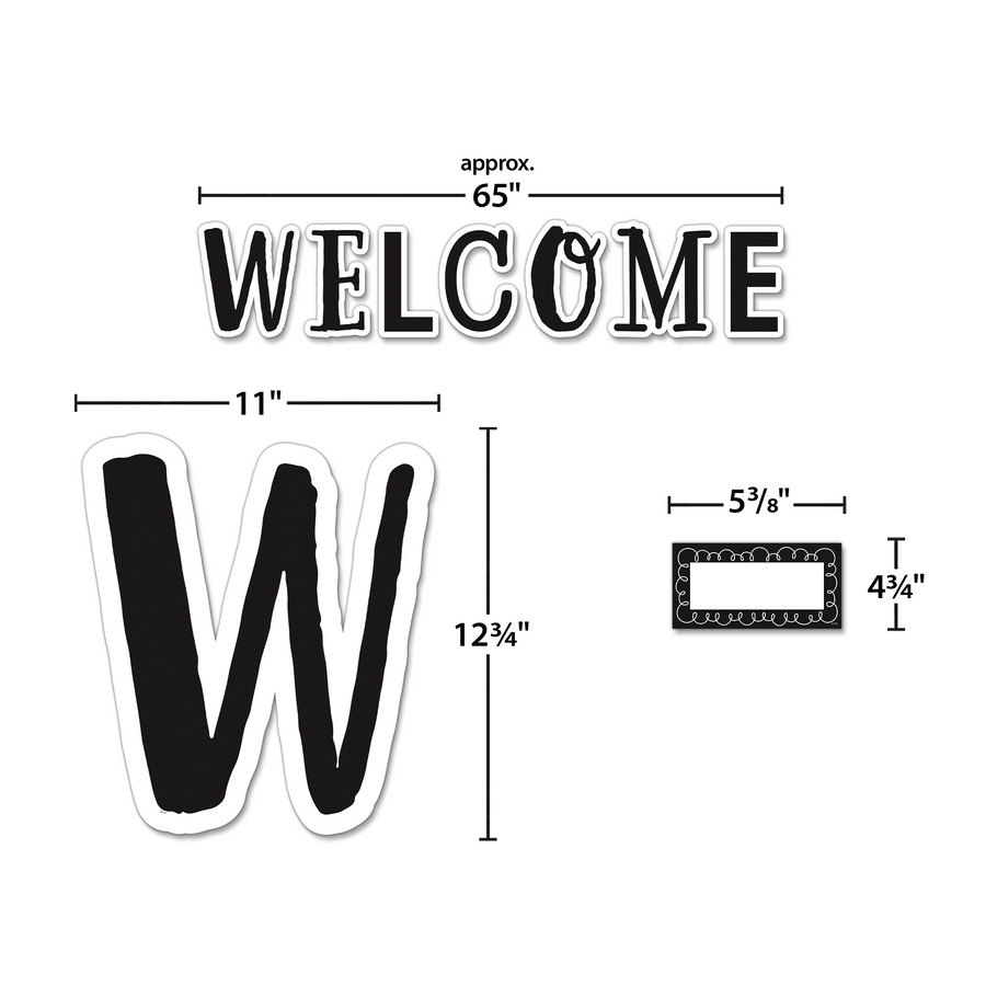 Black and White Welcome Bulletin Board Sets