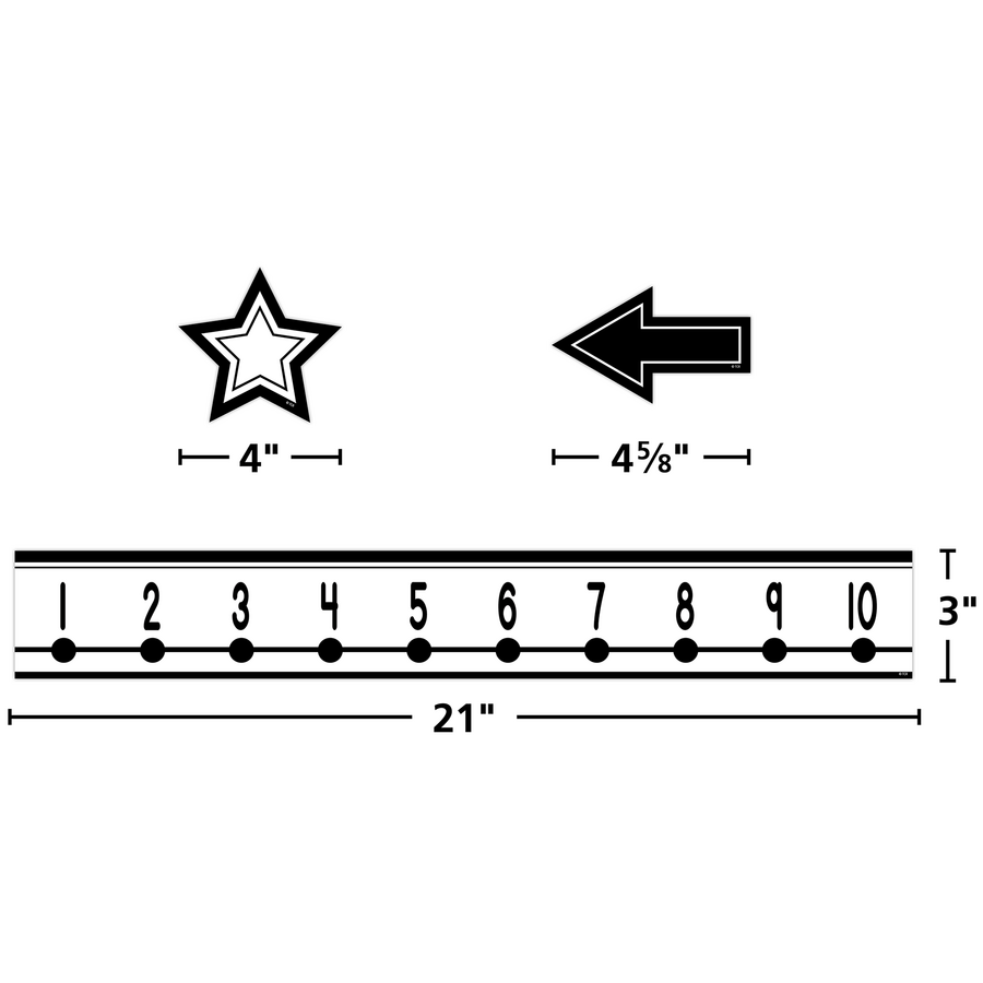 Black and White Number Line (-20 to +120) Mini Bulletin Board