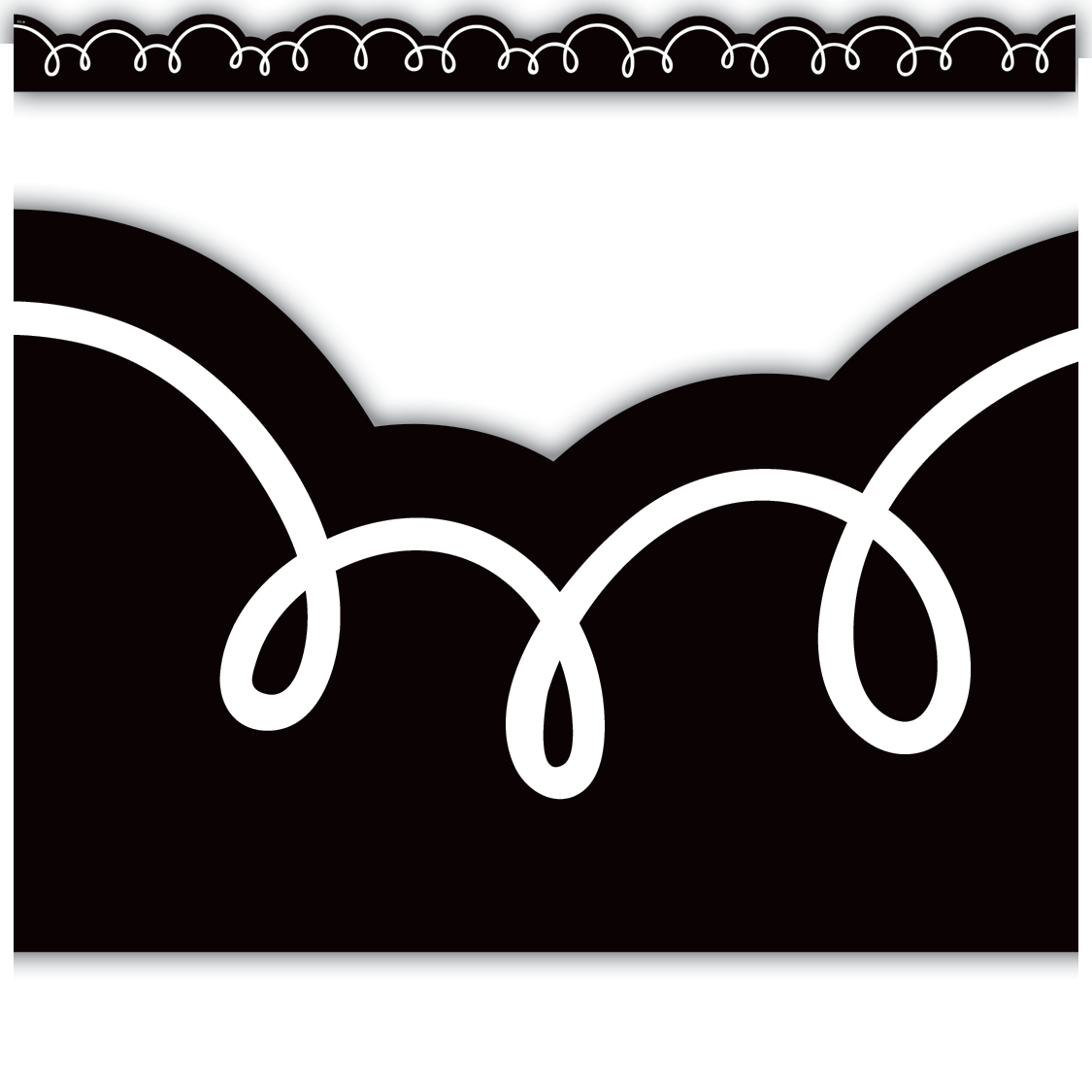 Black with White Squiggles Die-Cut Border Trim