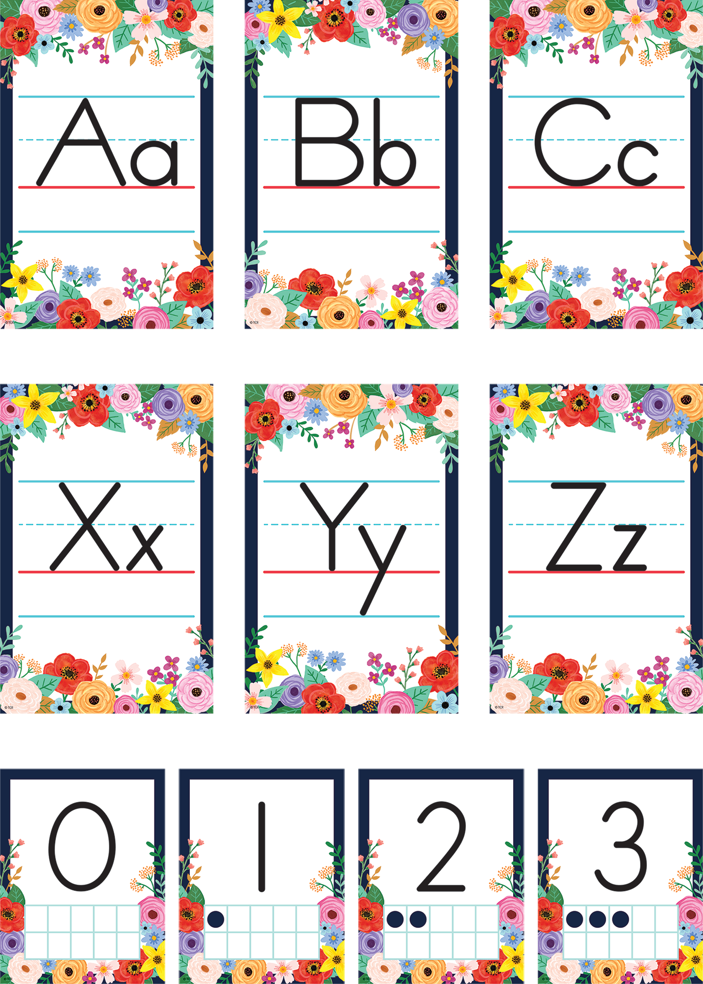 Wildflowers Alphabet Bulletin Board Set