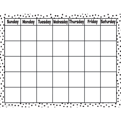 Black Painted Dots on White Calendar Chart