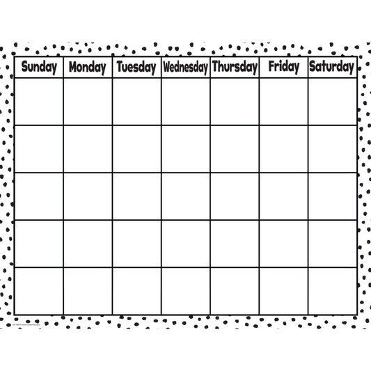 Black Painted Dots on White Calendar Chart