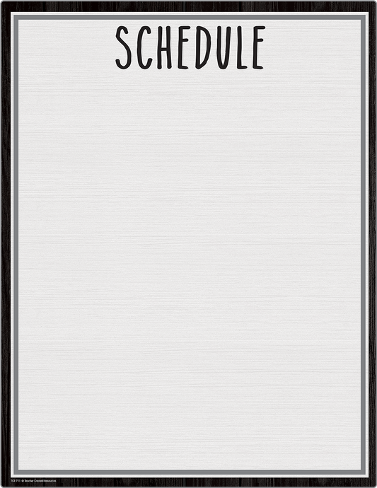 Modern Farmhouse Schedule Write-On/Wipe-Off Chart
