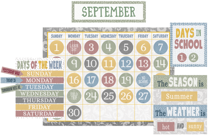 Classroom Cottage Calendar Bulletin Board Set