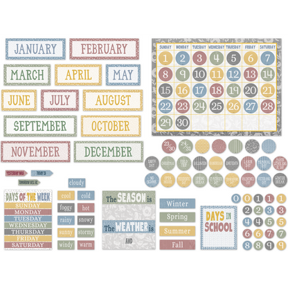 Classroom Cottage Calendar Bulletin Board Set