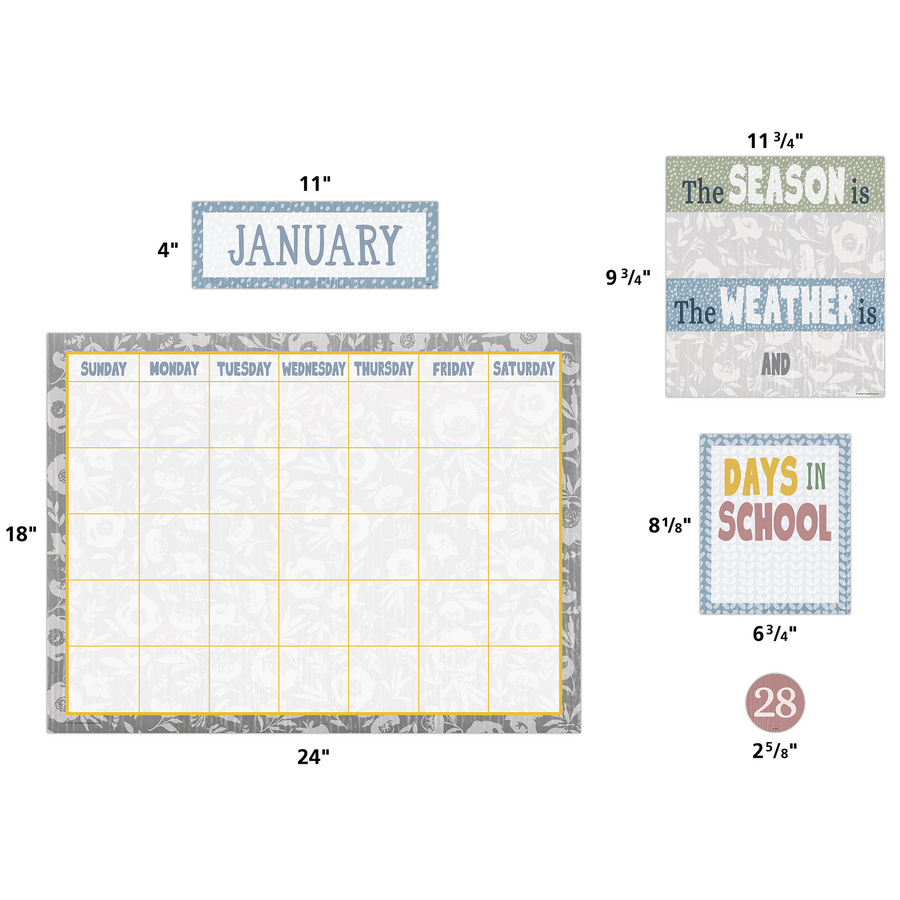 Classroom Cottage Calendar Bulletin Board Set