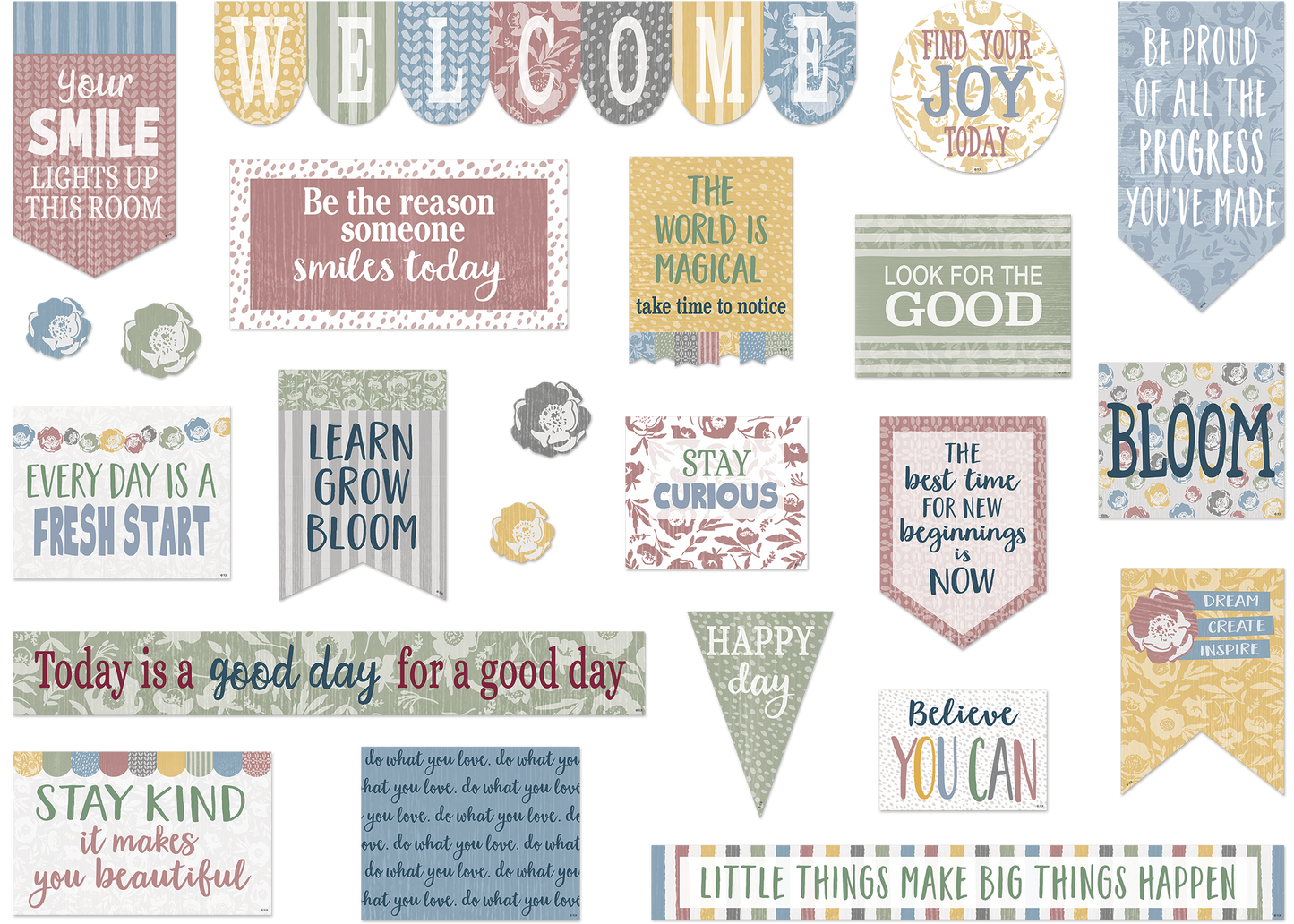 Classroom Cottage Welcome Mini Bulletin Board Set