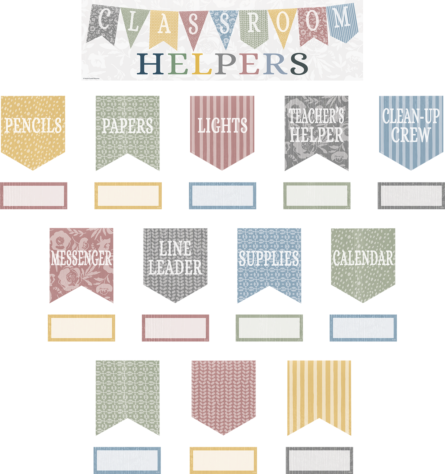 Classroom Cottage Classroom Helpers Mini Bulletin Board Set