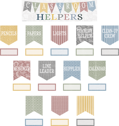 Classroom Cottage Classroom Helpers Mini Bulletin Board Set