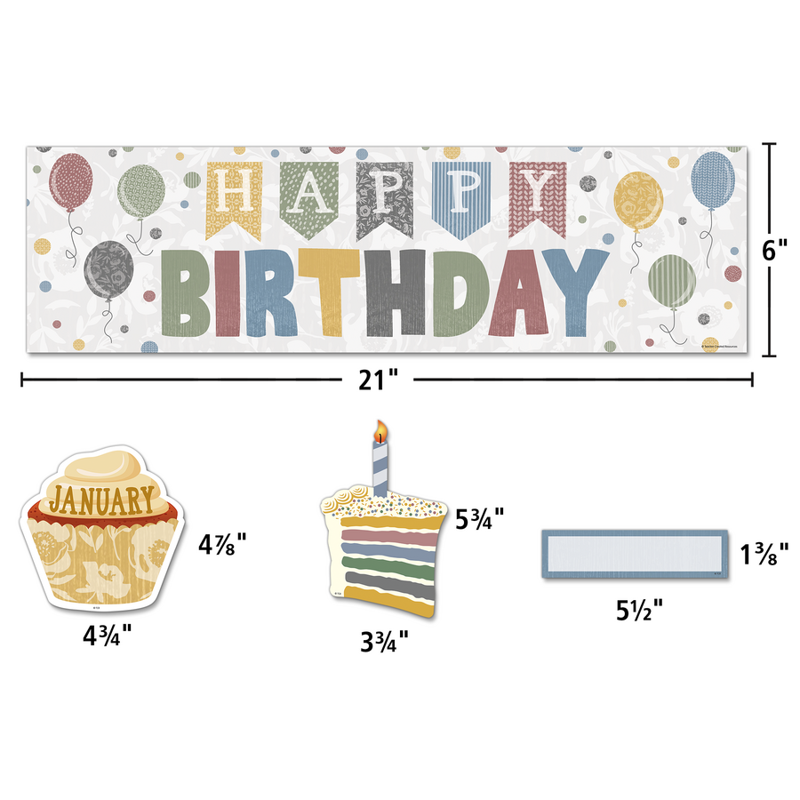 Classroom Cottage Happy Birthday Mini Bulletin Board Set