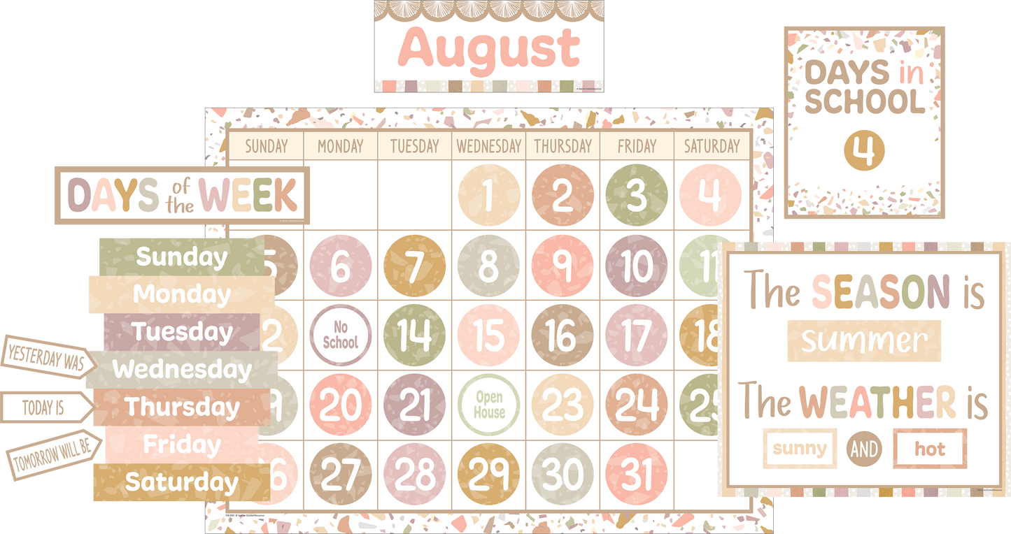 Terrazzo Tones Calendar Bulletin Board Set