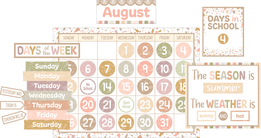 Terrazzo Tones Calendar Bulletin Board Set