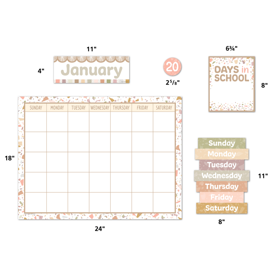 Terrazzo Tones Calendar Bulletin Board Set