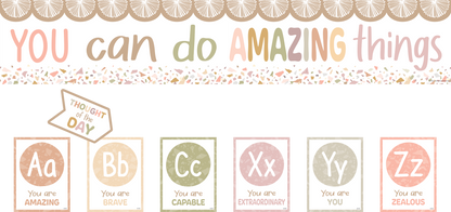 Terrazzo Tones Alphabet Affirmations Bulletin Board Set