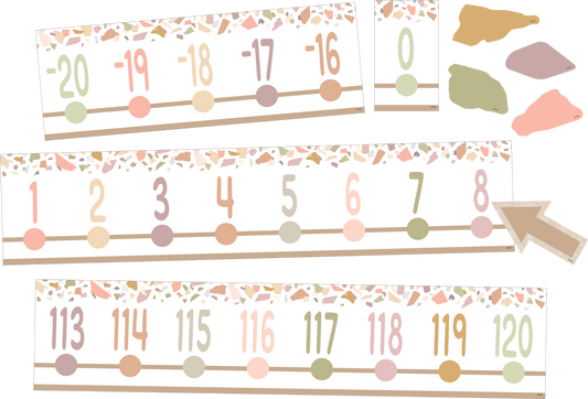 Terrazzo Tones Number Line (-20 to +120) Bulletin Board Set