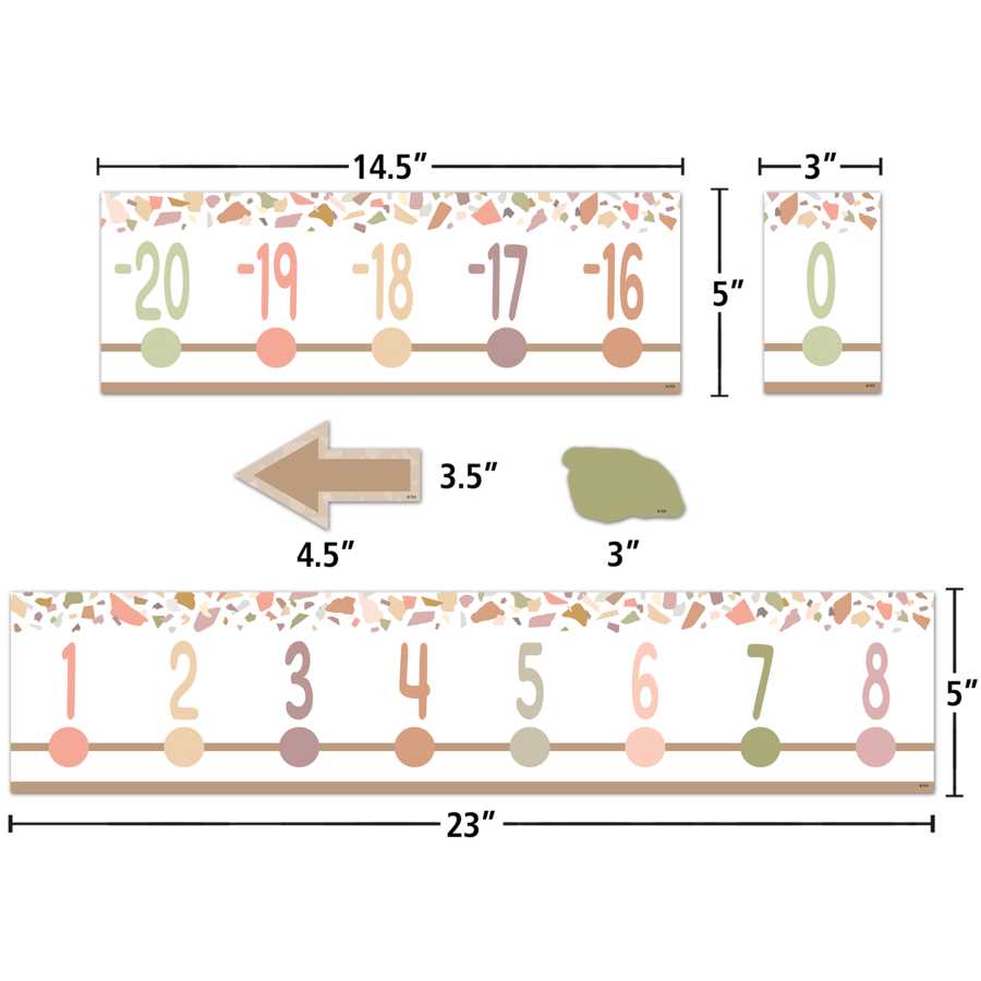 Terrazzo Tones Number Line (-20 to +120) Bulletin Board Set