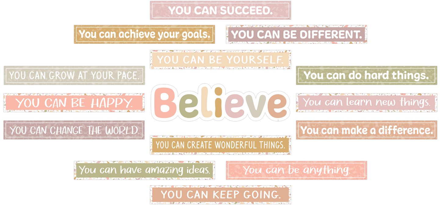 Terrazzo Tones Believe You Can Mini Bulletin Board Set